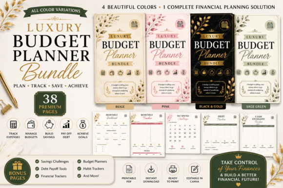 Download Ultimate Luxury Budget Planner 4 Color - Luxury Collection