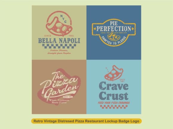 Download Retro Vintage Pizza Restaurant Badge - Premium Resources